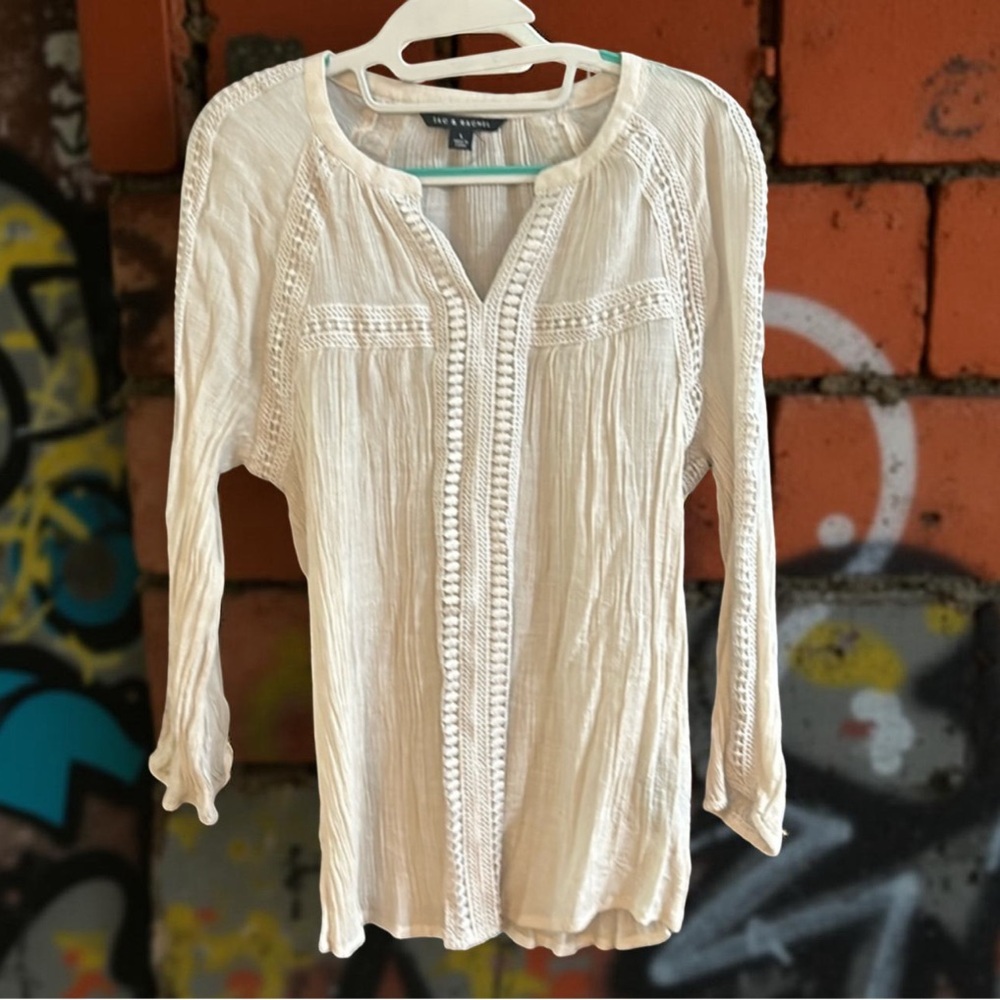 Zac & Rachel Ivory blouse Sz Large